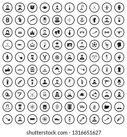 100 beard icons set in simple style for any design vector illustration