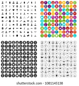 100 beard icons set vector in 4 variant for any web design isolated on white