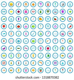 100 beauty product icons set in cartoon style for any design vector illustration