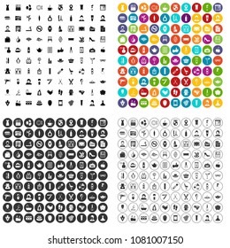 100 beauty salon icons set vector in 4 variant for any web design isolated on white