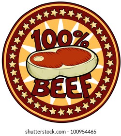 100% Beef Badge