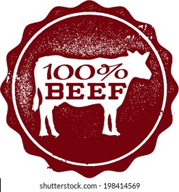 100% Beef Rubber Stamp