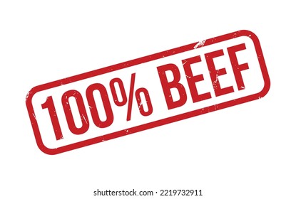 100% Beef Rubber Stamp Seal Vector