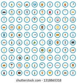 100 beer icons set in cartoon style for any design vector illustration
