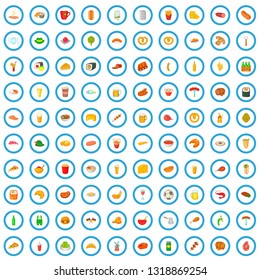 100 beer icons set in cartoon style for any design vector illustration