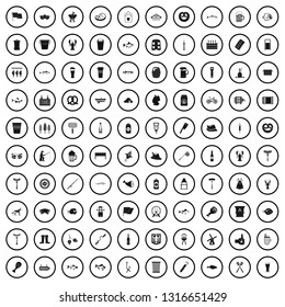 100 beer icons set in simple style for any design vector illustration