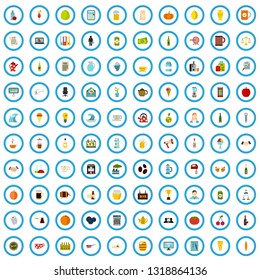 100 beverage firm icons set in flat style for any design vector illustration