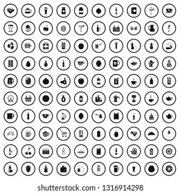 100 beverage icons set in simple style for any design vector illustration
