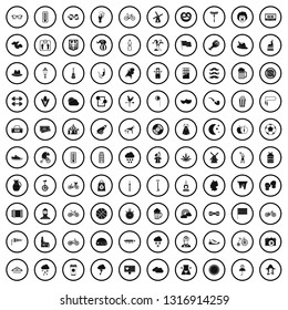100 bicycle icons set in simple style for any design vector illustration