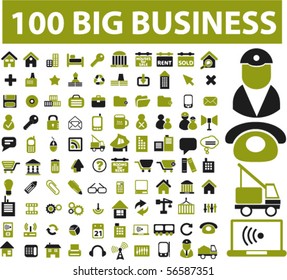 100 big business signs. Vector