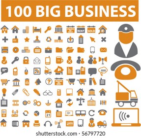 100 big business signs. vector