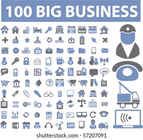 100 big professional business signs. vector