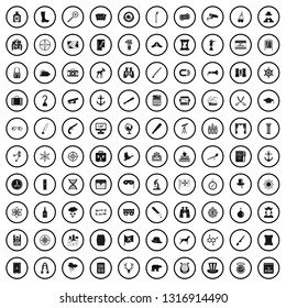 100 binoculars icons set in simple style for any design vector illustration