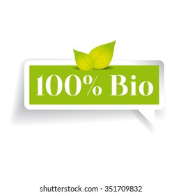 100% bio label vector green