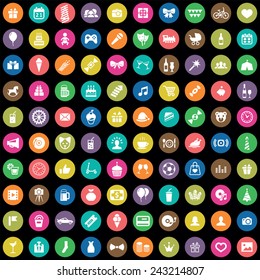 100 birthday icons big universal set 