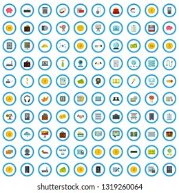 100 bitcoin icons set in flat style for any design vector illustration