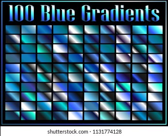 100 blue gradients, mega set of simple  background