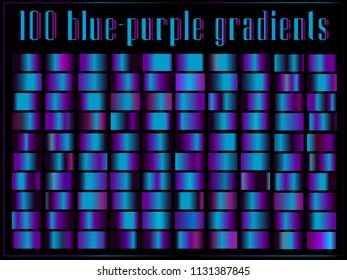 100 blue and purple gradients, mega set of simple  background