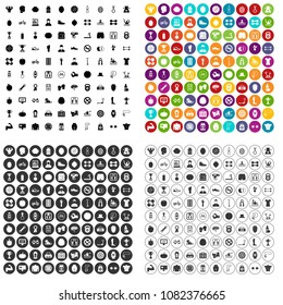 100 bodybuilder icons set vector in 4 variant for any web design isolated on white