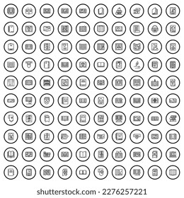 100 book icons set. Outline illustration of 100 book icons vector set isolated on white background