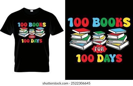 100 libros 100 días de diseño de camiseta escolar