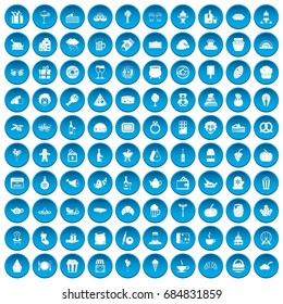 100 bounty icons set blue