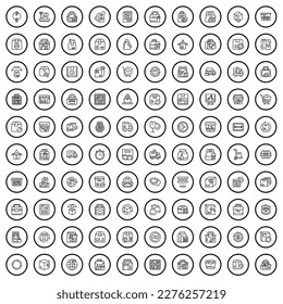 100 box icons set. Outline illustration of 100 box icons vector set isolated on white background