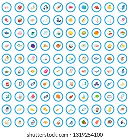 100 breakfast icons set in isometric 3d style for any design vector illustration