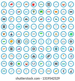100 bridge icons set in cartoon style for any design vector illustration