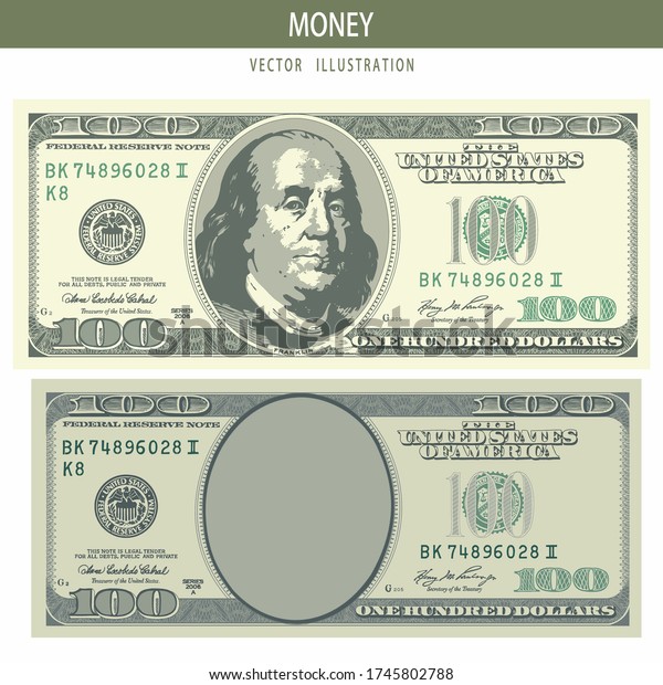 100 Bucks Hundred Dollar Banknote On Stock Vector (Royalty Free) 1745802788