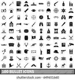 100 bullet icons set in simple style for any design vector illustration