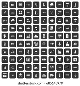 100 burden icons set black