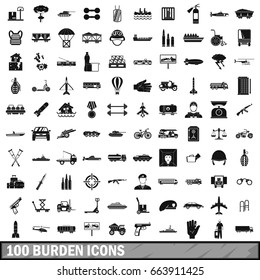 100 burden icons set in simple style for any design vector illustration