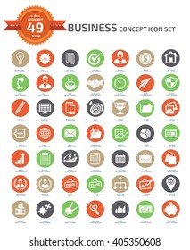 100 Business concept and office icons,clean vector