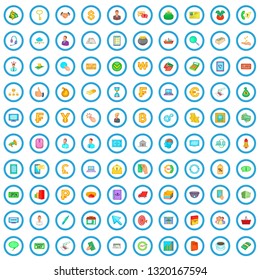 100 business day icons set in cartoon style for any design vector illustration