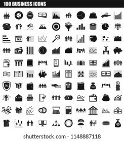 100 business icon set. Simple set of 100 business vector icons for web design isolated on white background