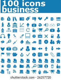 100 business icon - web vector set (easy edit)
