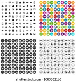 100 business icons set vector in 4 variant for any web design isolated on white