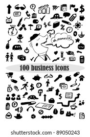 100 business icons. vector