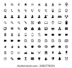 100 Business Icons Vector Art, Icons set