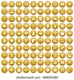 100 business people icons set gold. Illustration of 100 business people icons vector set for any design