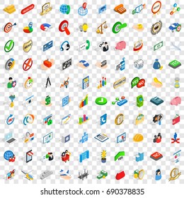 100 business planning icons set in isometric 3d style for any design vector illustration