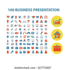 100 iconos de presentación de negocios