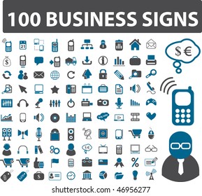100 business signs. vector