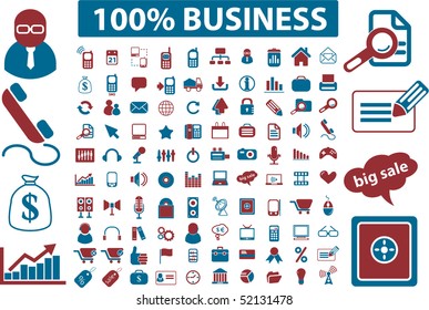 100 business signs. vector