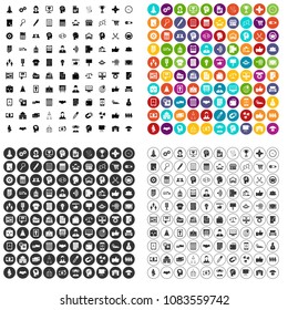 100 business strategy icons set vector in 4 variant for any web design isolated on white