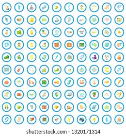 100 busness planning icons set in cartoon style for any design vector illustration
