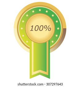 100% button light green on white background