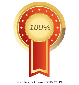 100% button red on white background