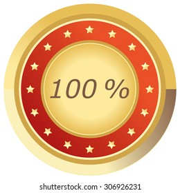 100% button red on white background